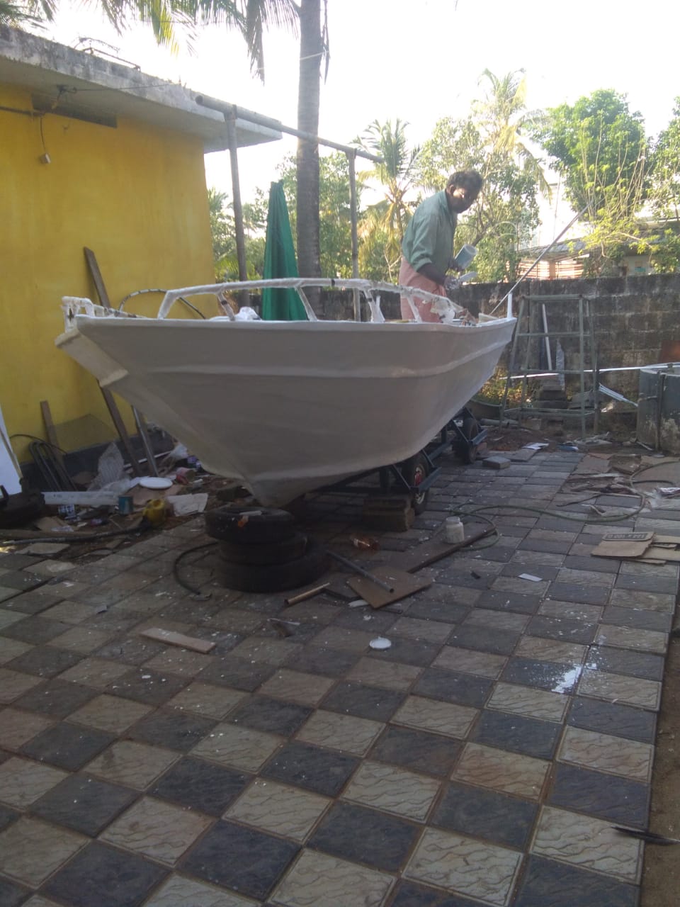 Krishnanjali boat epoxy painting by Sajeevan Sreebala